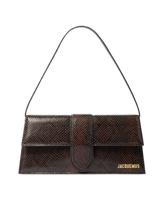 Brown Snakeskin Effect Shoulder Bag