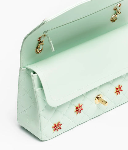 Classic 11.12 Handbag Lambskin, Enamel & Gold-Tone Metal  Light Green & Orange