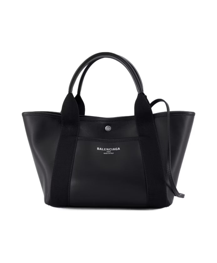 Black Leather Shopper Bag