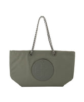 Khaki Chain Zip Tote Bag