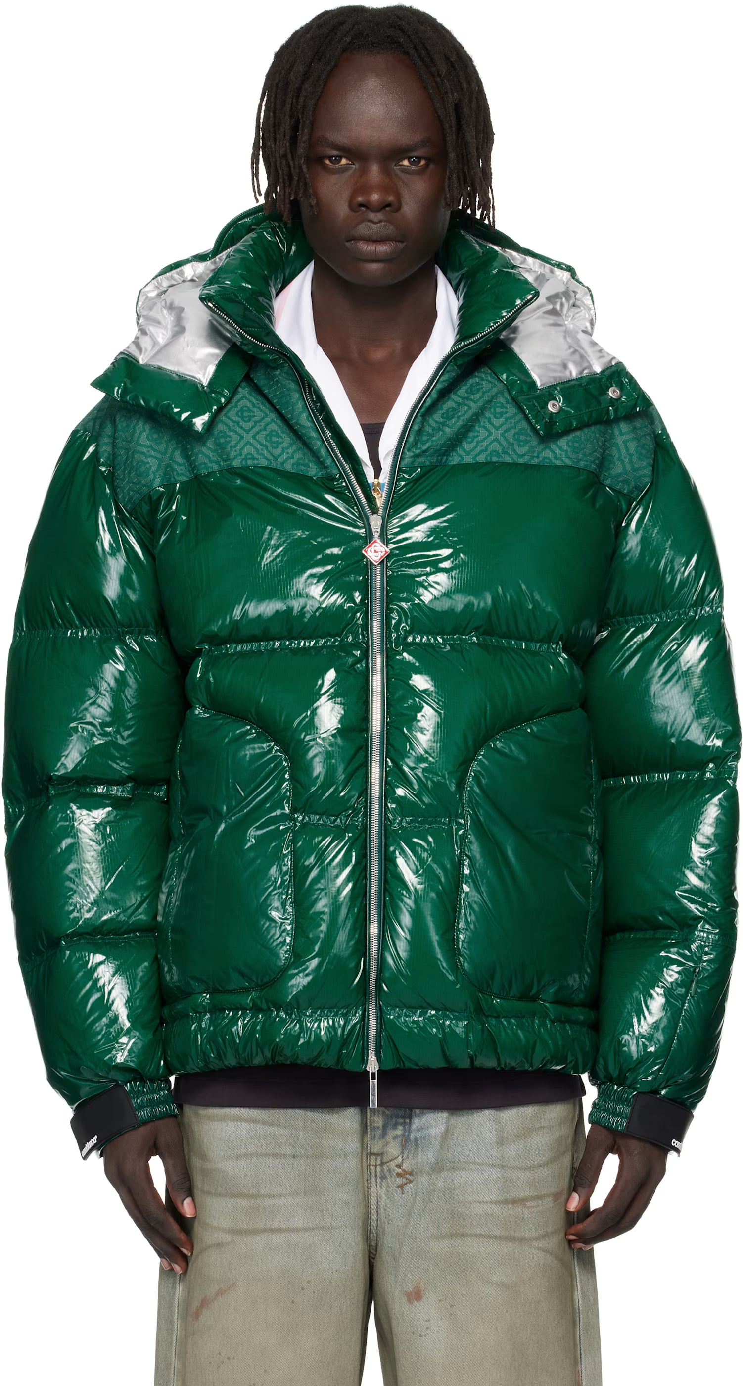 Green Nylon Down Jacket