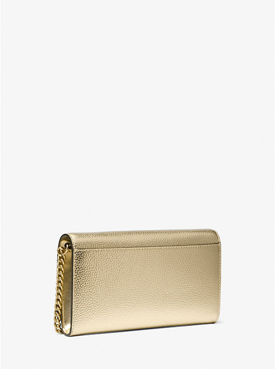 Carson Large Metallic Pebbled Leather Convertible Crossbody Bag