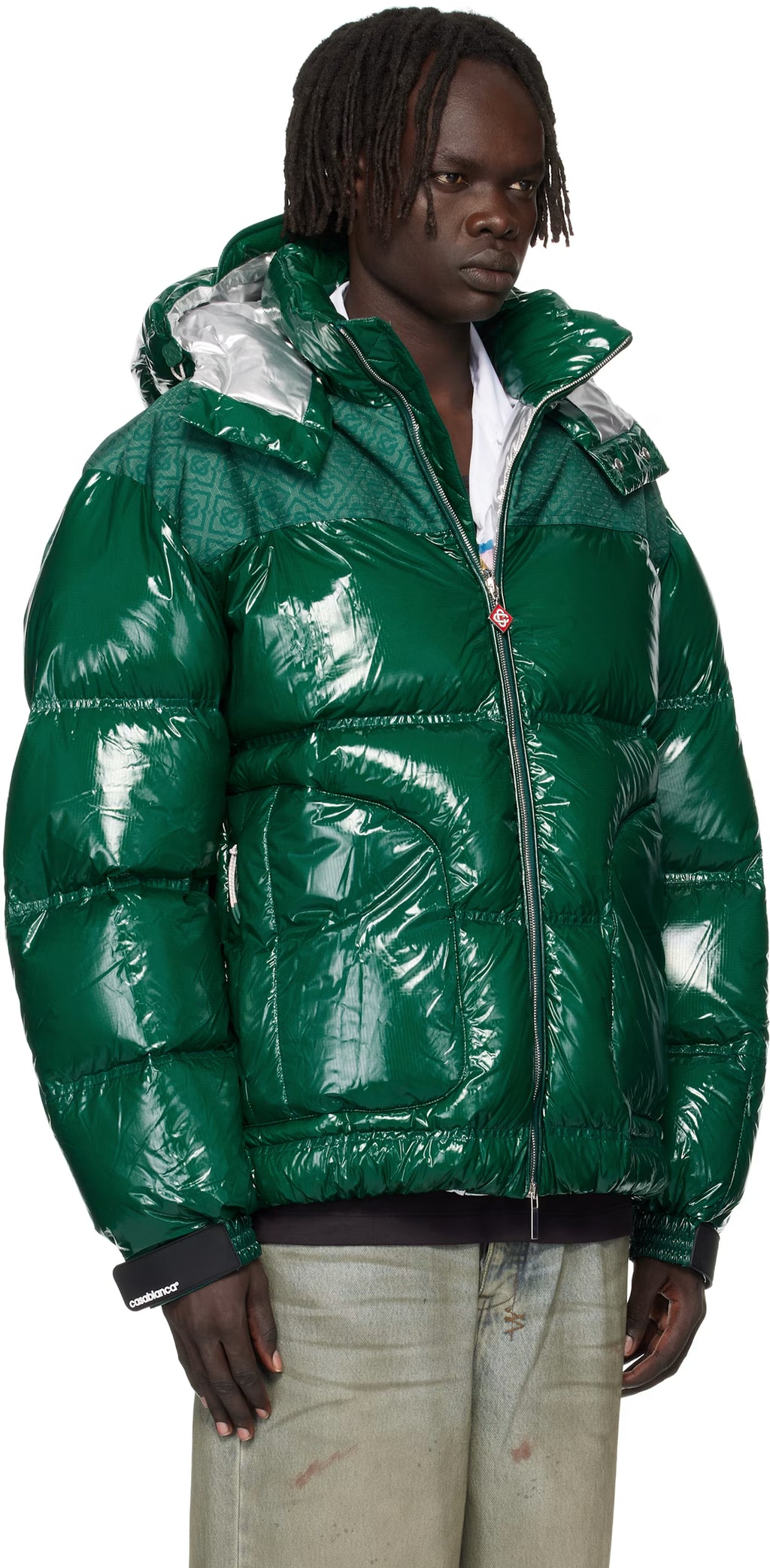 Green Nylon Down Jacket