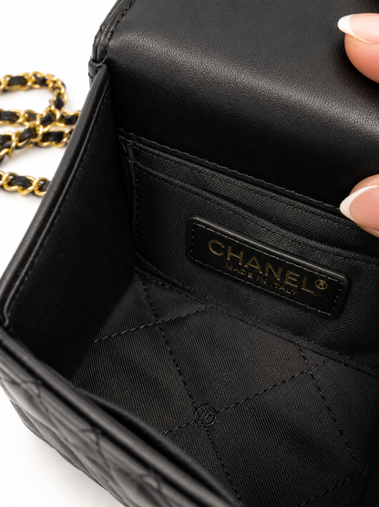 Chanel Beauty GWP Mini Crossbody Bag Black Quilted Gold Chain VIP Gift