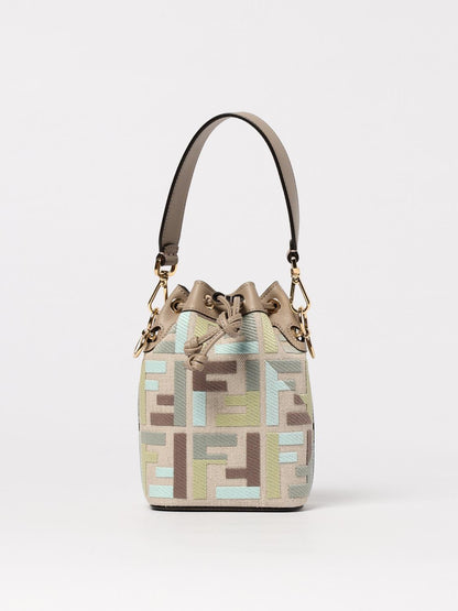 Borsa Mon Tresor Fendi in canvas e pelle con monogram FF jacquard