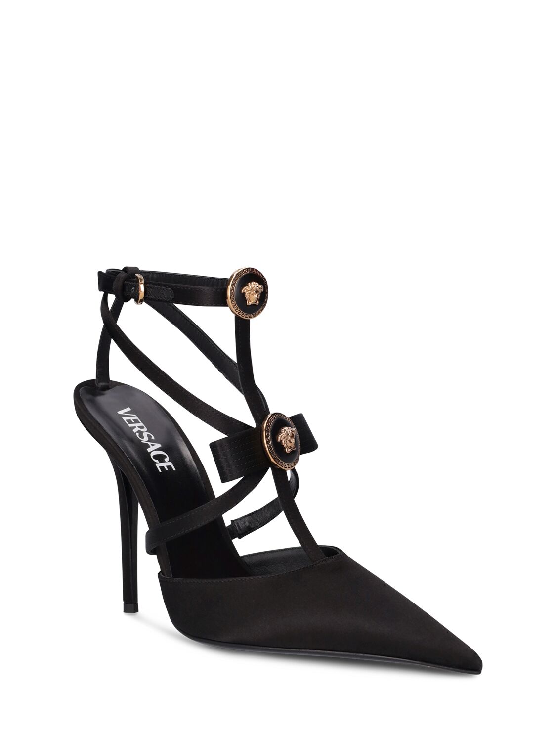 Versace Versace 110mm Satin slingback heels - Heels | Shop From The Mirage