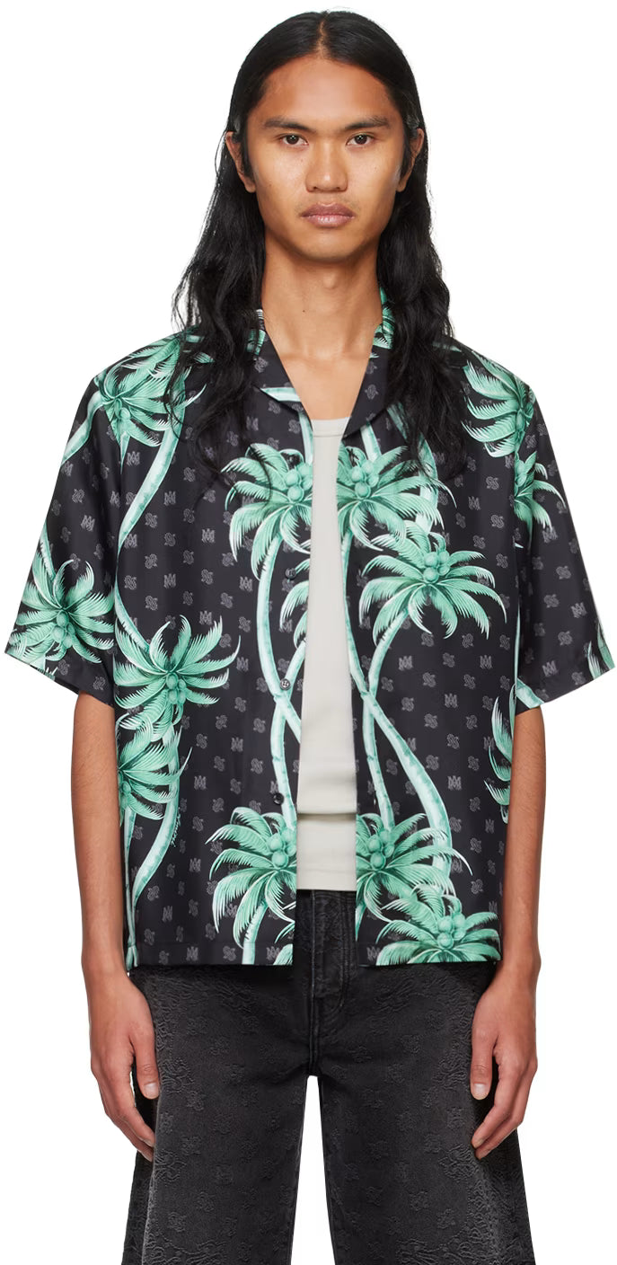 Black Palm Bowling Shirt