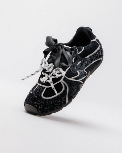 Adored Black Hairy Suede