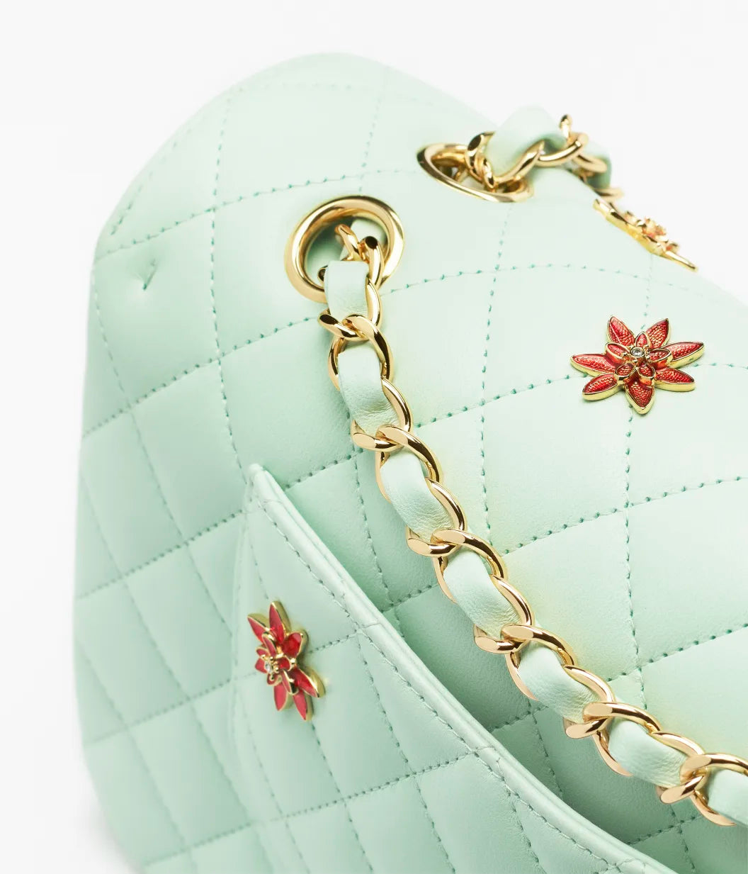 Classic 11.12 Handbag Lambskin, Enamel & Gold-Tone Metal  Light Green & Orange