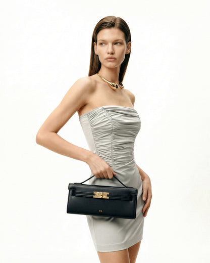 Bria Structured Top Handle Bag - BLue Denim