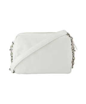 White Leather Camera Shoulder Bag