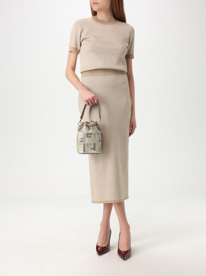 Borsa Mon Tresor Fendi in canvas e pelle con monogram FF jacquard
