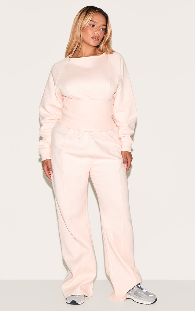 Shape Blush Binded High Waist Wide Leg Joggers