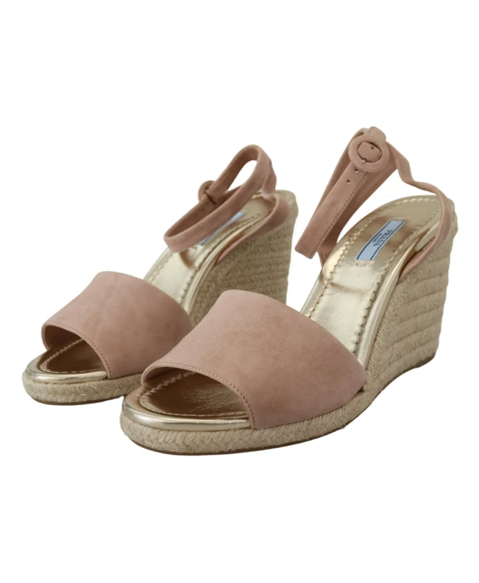 Prada Elegant Suede Wedge Sandals