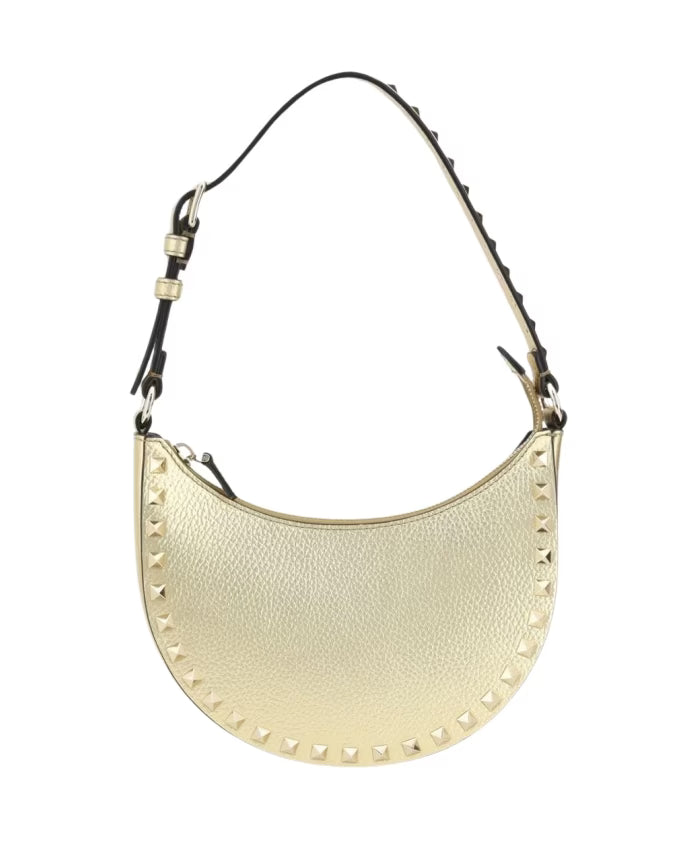 Gold Rockstud Half Moon Mini Bag