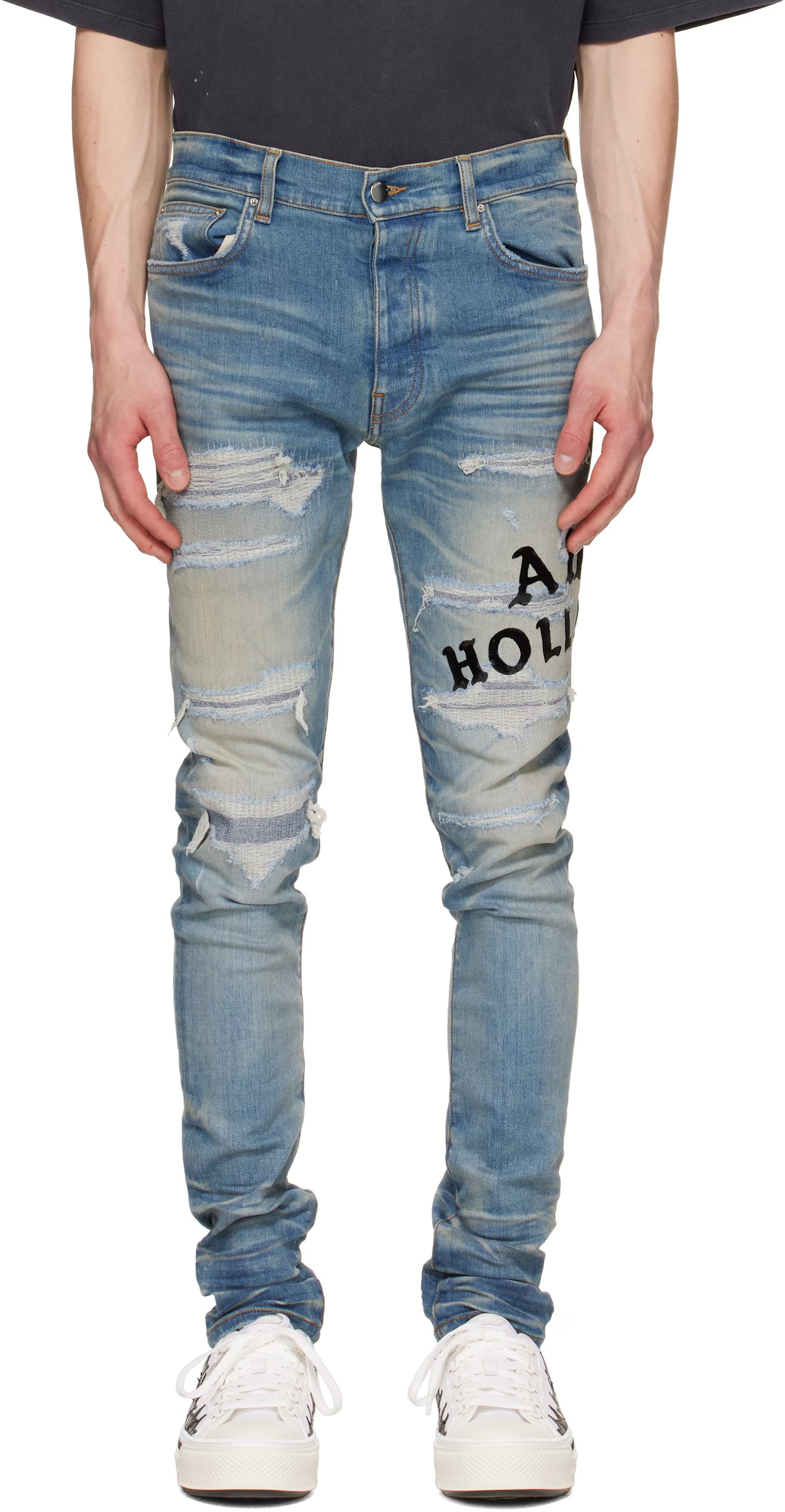 Blue 'AMIRI Hollywood' Repaired Jeans