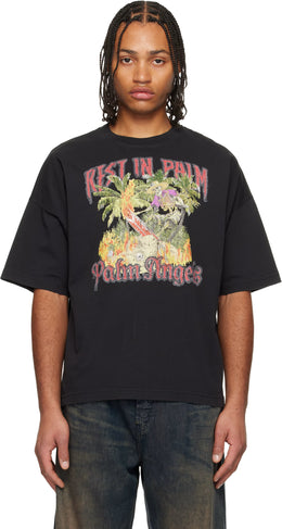 Black 'Rest In Palm' Loose T-shirt