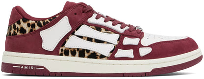 Burgundy Leopard Skel-Top Sneakers