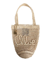 Raffia Banana Bag with Gold Chain