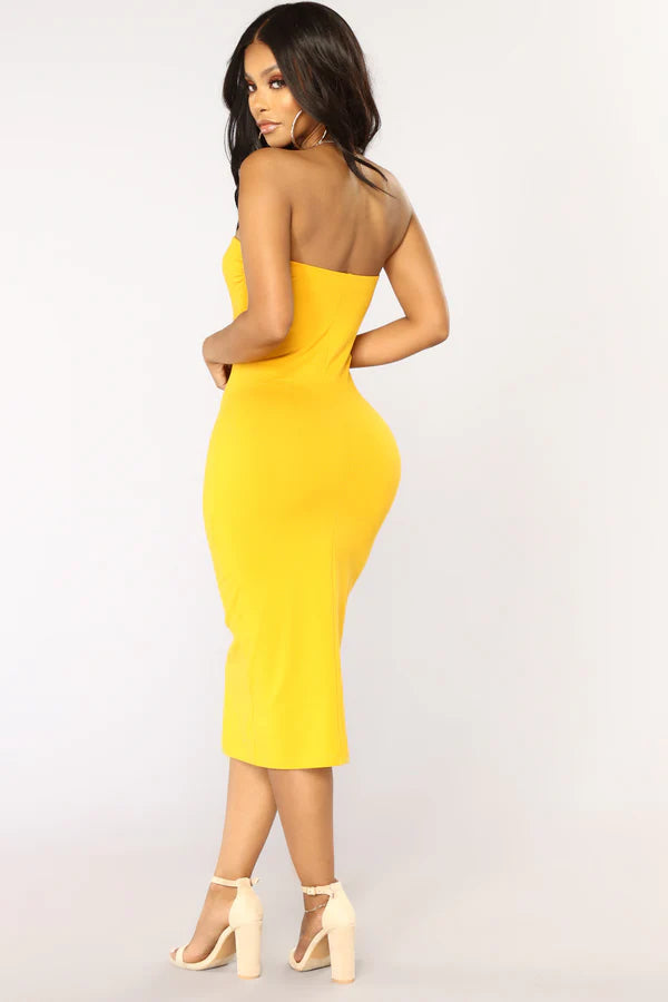 Rhianna Tube Dress - Mustard
