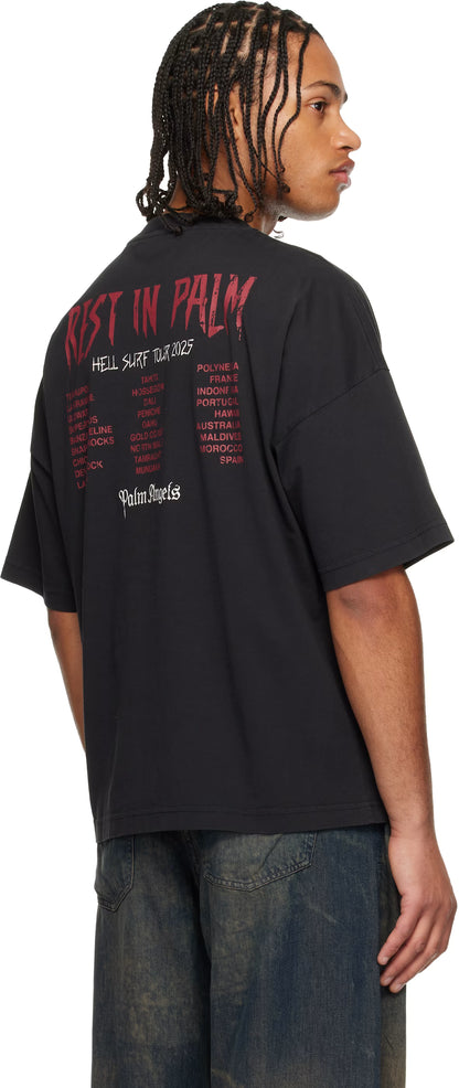 Black 'Rest In Palm' Loose T-shirt
