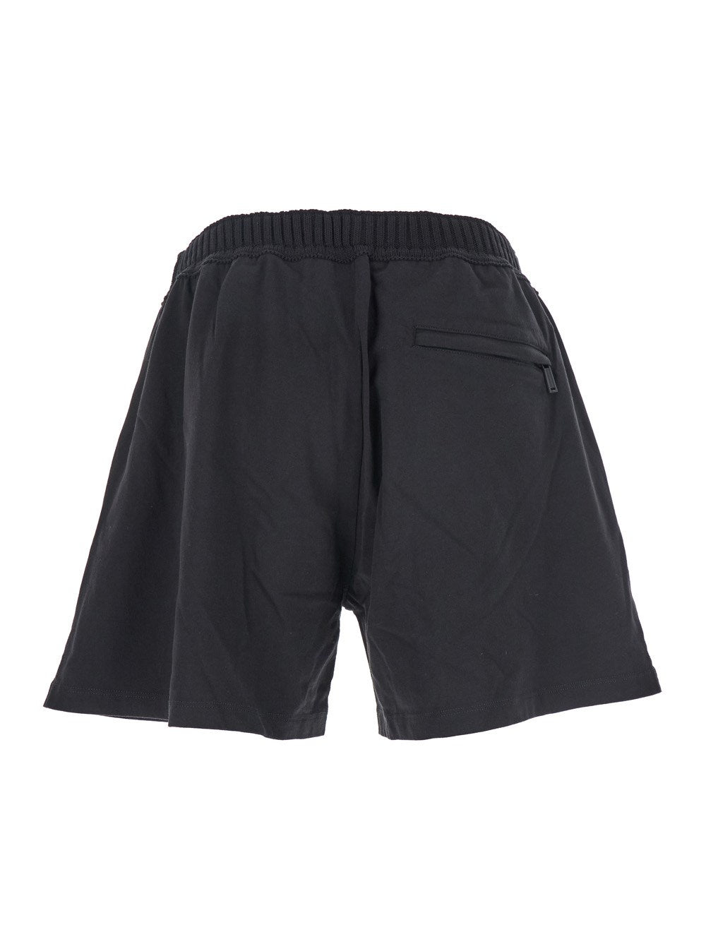 Dsquared2 Black Bermuda with Elastic Waist and Drawstring and Logo on the Front in Cotton Man