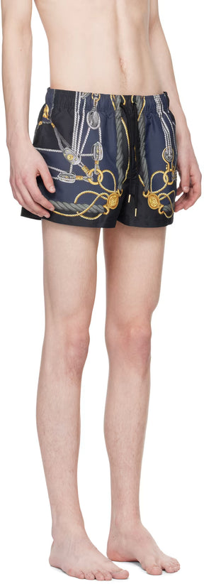 Versace Underwear Blue Nautical Swim Shorts