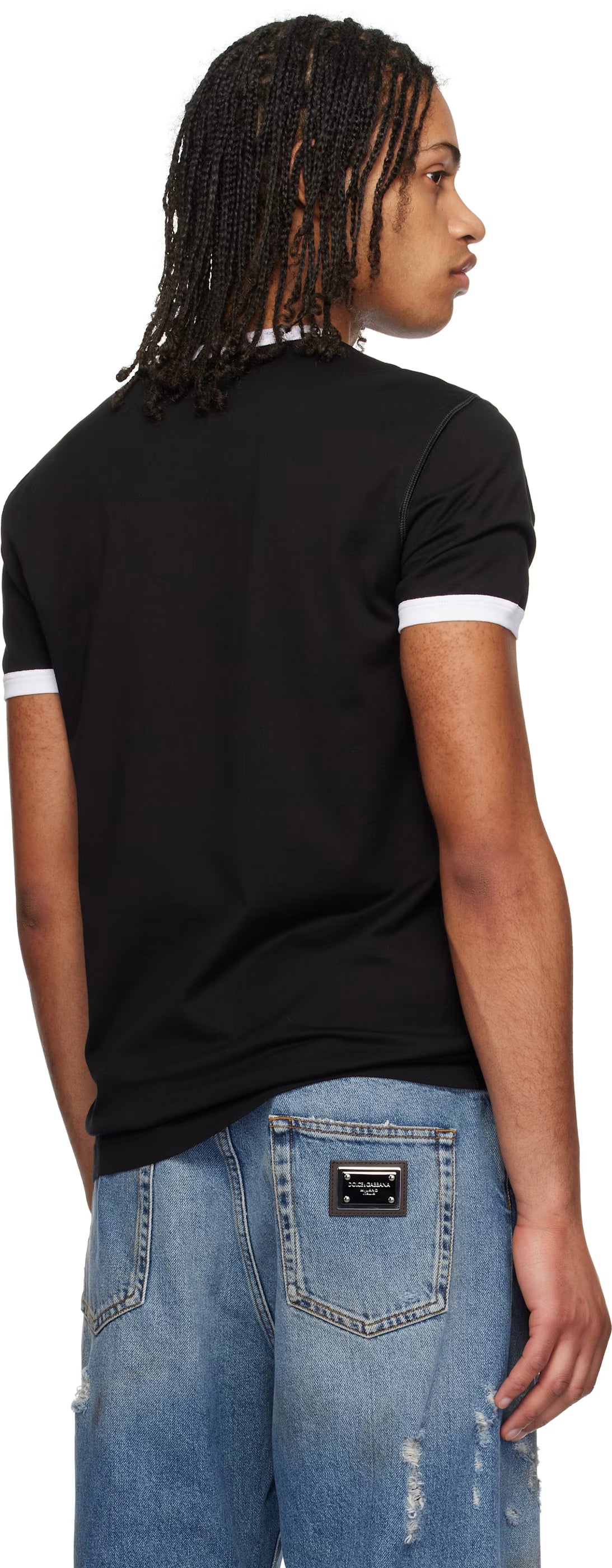 Dolce&Gabbana Black 'DG' Print Cotton T-shirt