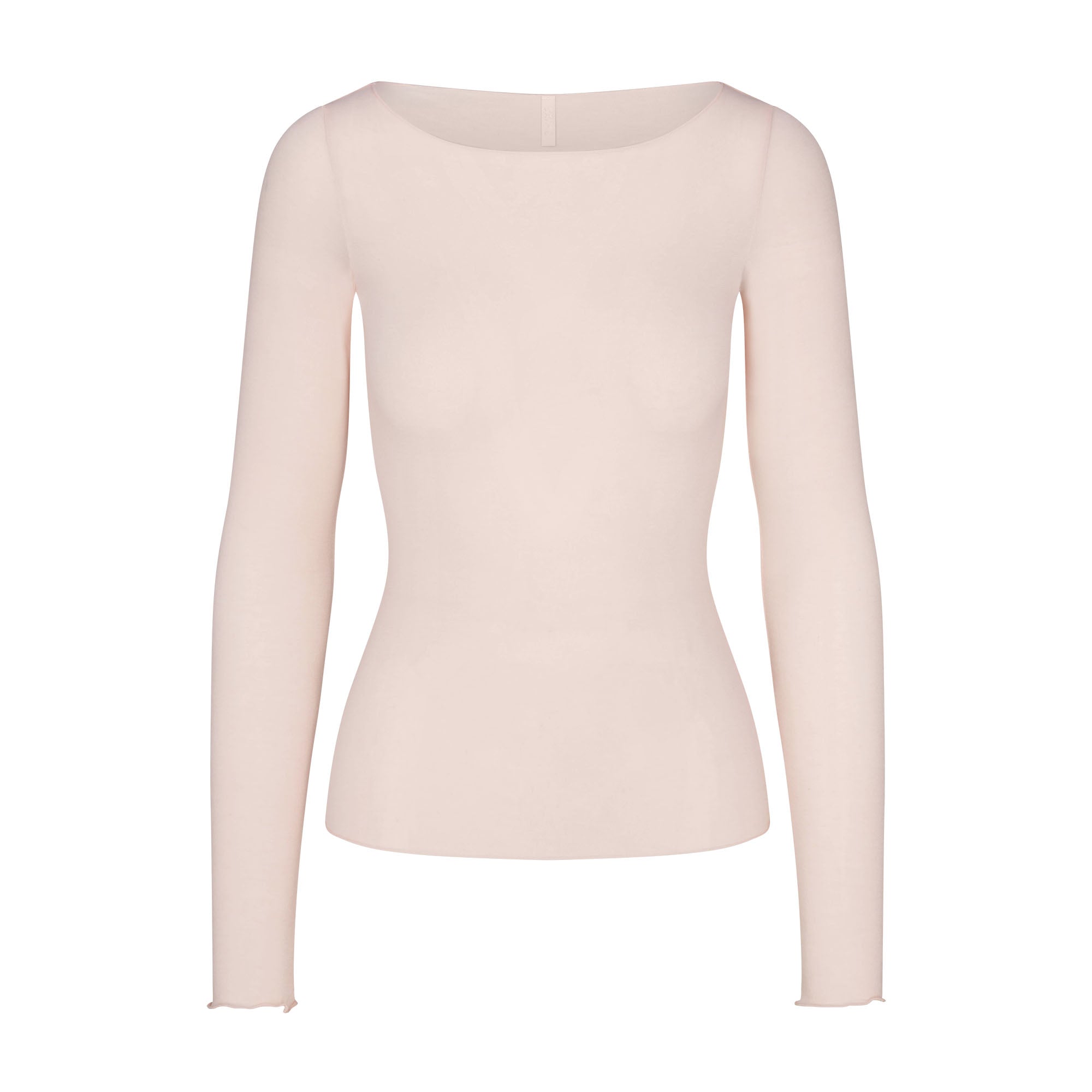 Sheer Modal Long Sleeve Boatneck Top