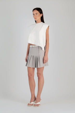 SLEEVELESS FOLD OVER TEE