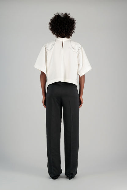 TEE W/ SHOULDER PAD PRINT