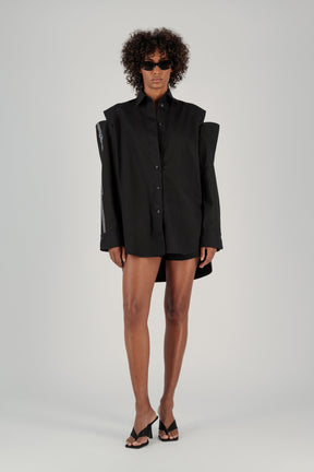 TWILL SHOULDER CUTOUT SHIRT