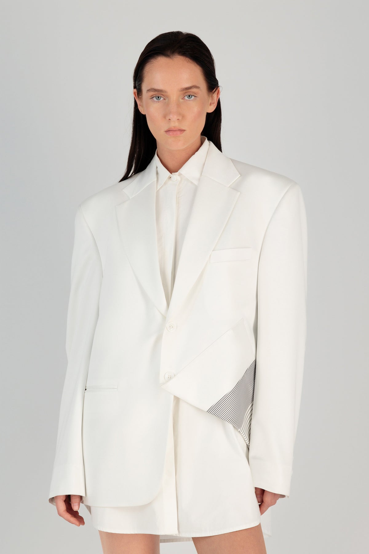 FOLD OVER SILK BLAZER