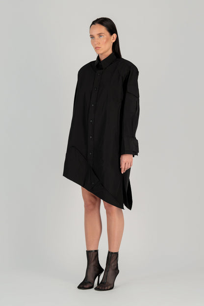 FOLD OVER SHIRT DRESS