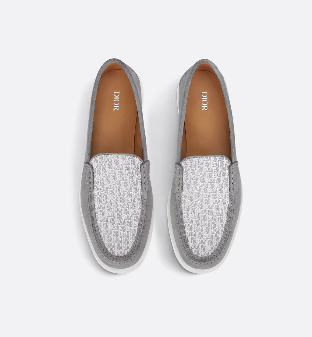 Dior Oblique Suede Loafers – Grey