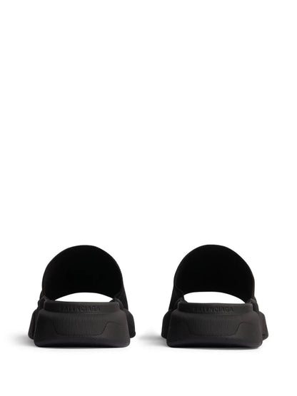 BALENCIAGA MEN Speed 2.0 Slide Knit Sandals Black
