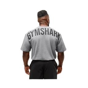 Gymshark Power T-Shirt Oversized Fit Charcoal Core Marl/Black