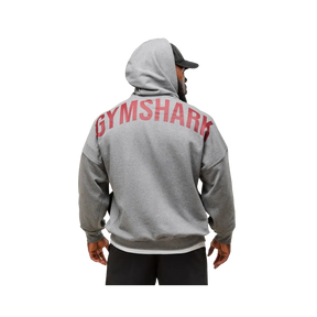 Gymshark Power Zip Up Hoodie Oversized Fit Charcoal Core Marl