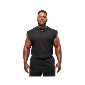 Gymshark Power Cut Off Tank Oversized Fit Black