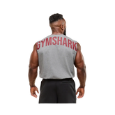 Gymshark Power Cut Off Tank Oversized Fit Charcoal Core Marl