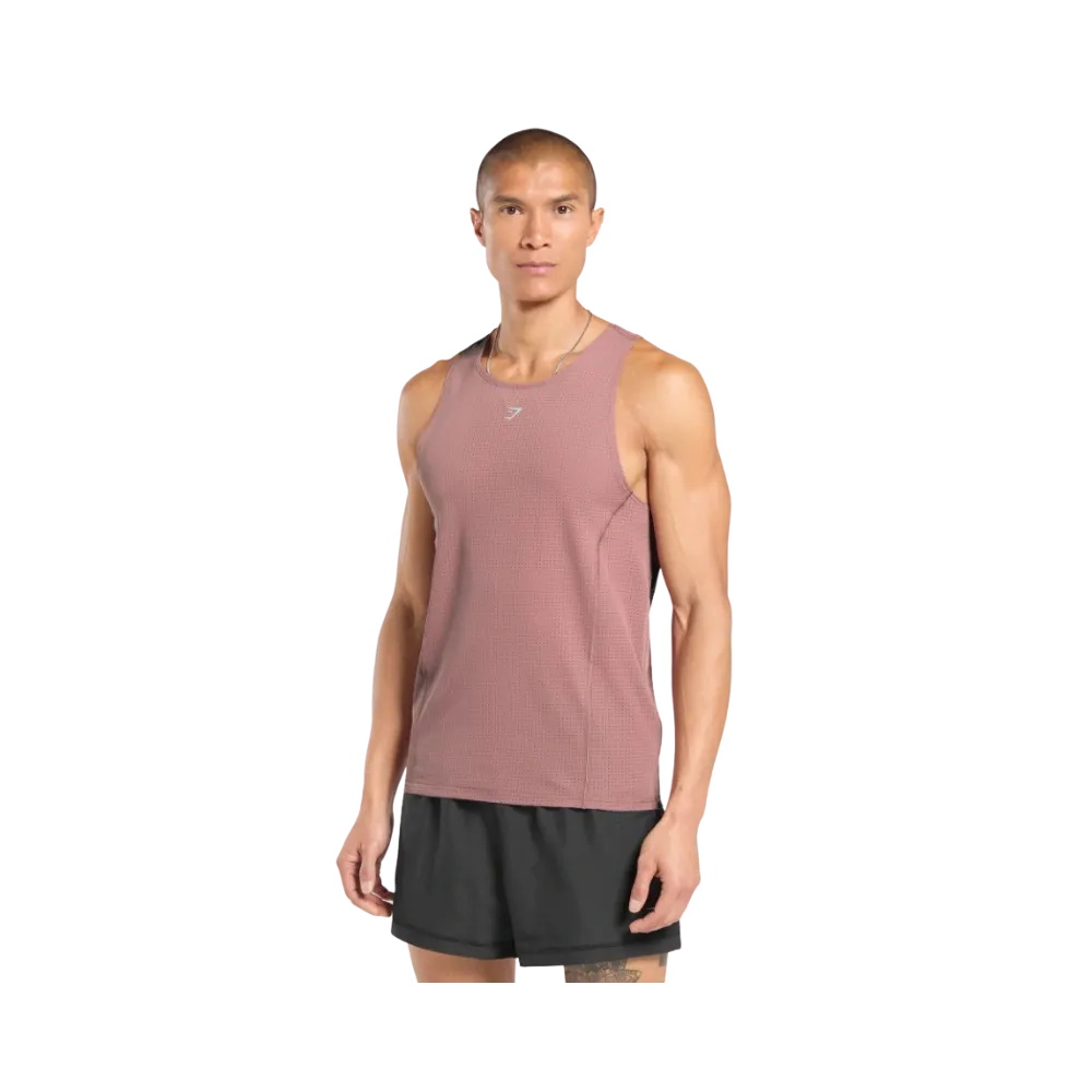 Gymshark Running Tank Slim Fit Brick Brown