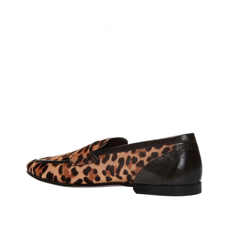 Dolce & Gabbana Leopard Print Pony Hair Loafers