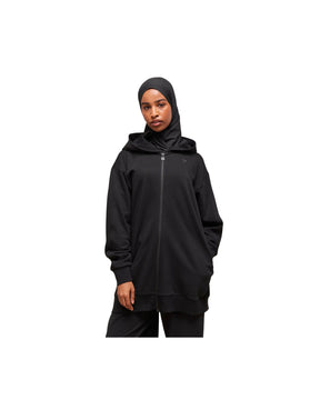 Gymshark Covered Longline Zip Up Hoodie oversized fit Black
