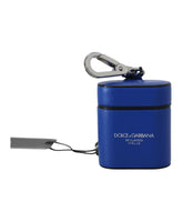 Fashionable Blue Leather Airpods Case