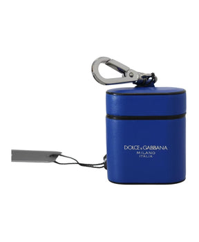 Fashionable Blue Leather Airpods Case
