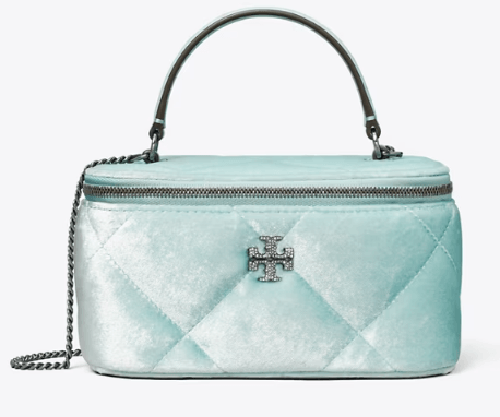 Tory Burch KIRA PAVÉ LOGO VELVET DIAMOND QUILT VANITY CASE - Bags | Shop From The Mirage