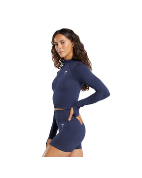 Gymshark Vital Midi Zip Up Jacket Heavy Blue Marl