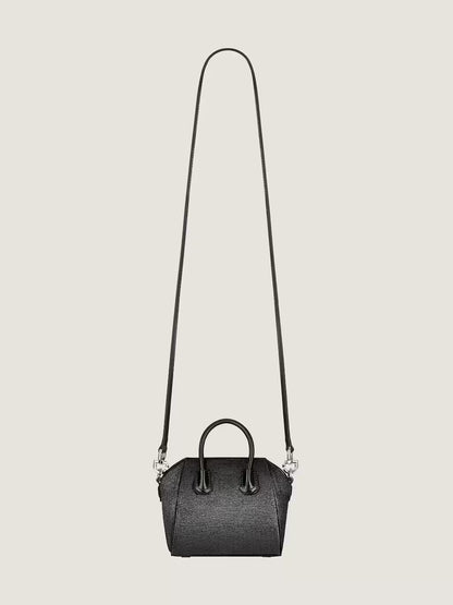 Micro Antigona bag in satin with strass