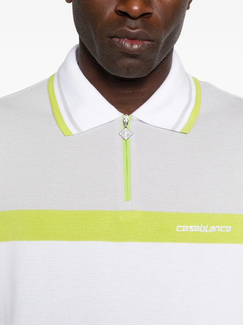 Casablanca colour block zip polo shirt