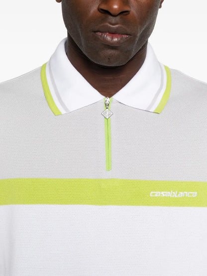 Casablanca colour block zip polo shirt